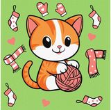 Tapyba pagal numerius IDEYKA Katinas ir kamuolys (Nr. 1), 25 x 25 cm