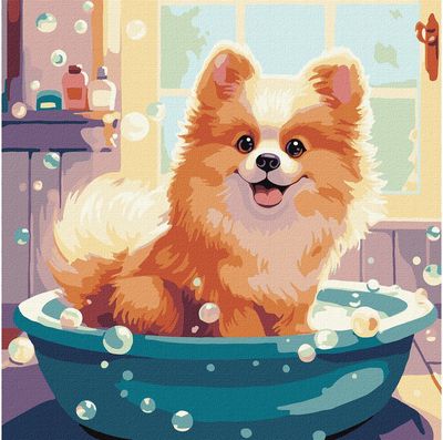 Tapyba pagal numerius IDEYKA Mažylis pūkuotukas, 40 x 40 cm