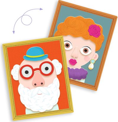 Lavinamasis žaislas DJECO Inzebox Mediniai magnetai ir metalinė dėžutė portretai