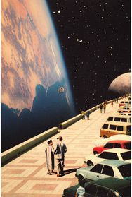 Plakatas Space Promenade - Retro-Futuristic Collage Art by Taudalpoi, 61 x 91,5 cm