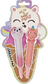 Geliniai rašikliai TCD Kids Squishy, Unicorn + Kitty, 2 vnt