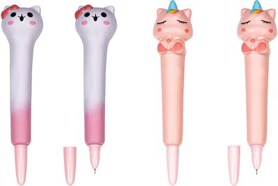 Geliniai rašikliai TCD Kids Squishy, Unicorn + Kitty, 2 vnt