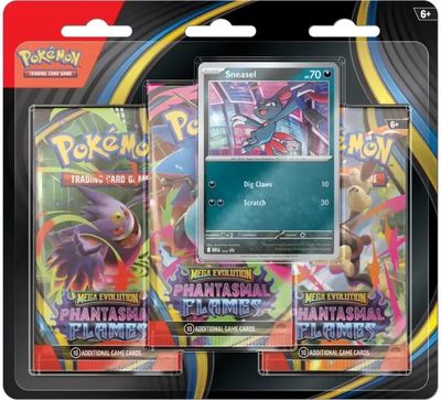 Kolekcinės kortelės Pokémon TCG Phantasmal Flames 3-Pack Blister Weavile/Sneasel , įv. rūšys