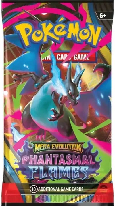 Kolekcinės kortelės Pokémon TCG Phantasmal Flames Booster pack, 1 pakelis, įv. r ūšys