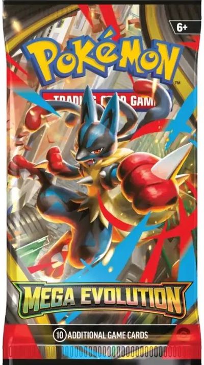 Kolekcinės kortelės Pokémon TCG Mega Evolution ME01 Booster Pack, 1 pakelis, įv. rūšys
