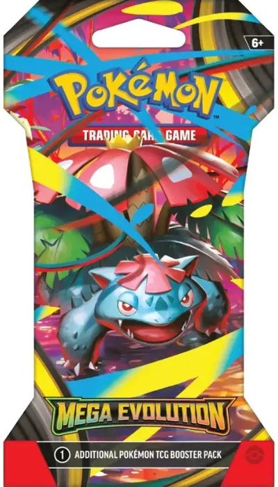 Kolekcinės kortelės Pokémon TCG Mega Evolution ME01 Sleeved Booster Pack, 1 pake lis, įv. rūšys