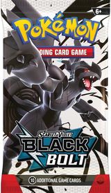 Kolekcinės kortelės Pokémon TCG SV10.5 Black Bolt Booster Pack, 1 pakelis, įv. rūšių