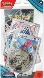 Kolekcinės kortelės Pokémon TCG Twilight Masquerade Premium Checklanek, 1 pakelis, įv. rūšių