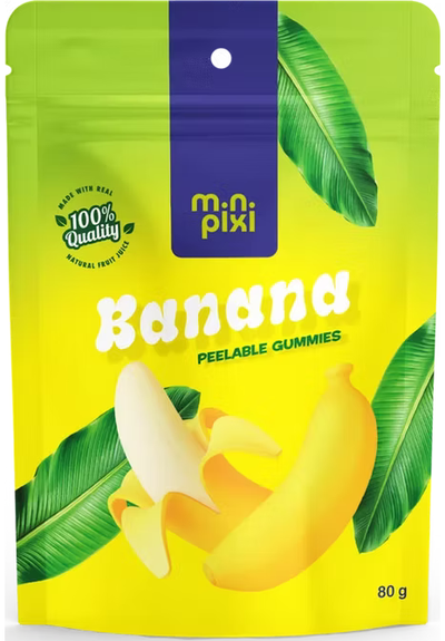 Guminukai MIniPixi, bananų sk., 80g