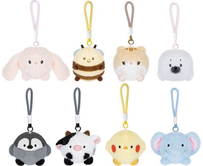 Pliušinis žaislas su virve MOCHI POP! ROUND KAWAII PLUSH BALLS 12 cm., įv. rūšys