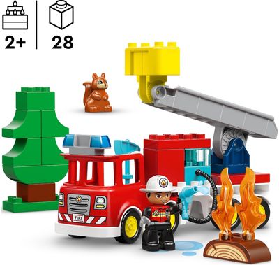 LEGO DUPLO Town Ugniagesių sunkvežimis su žarna ir ugniagesiu 10473
