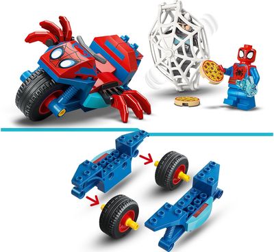 LEGO Marvel Spidey And His Amazing Friends Voriukas ant motociklo prieš Raganosį 11206
