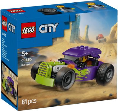 LEGO City patobulintas automobilis, lenktyninio automobilio konstravimo žaislas ir minifigūrėlė, 60485