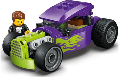 LEGO City patobulintas automobilis, lenktyninio automobilio konstravimo žaislas ir minifigūrėlė, 60485