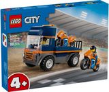 LEGO City motociklų transporteris, žaislas ir 2 minifigūrėlės, 60491