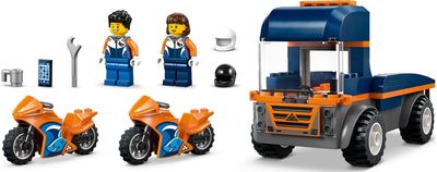 LEGO City motociklų transporteris, žaislas ir 2 minifigūrėlės, 60491