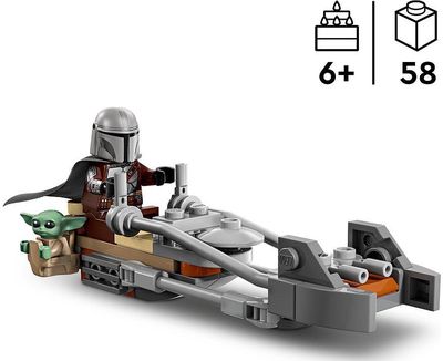 LEGO Star Wars Mandaloriečio ir Grogu greitaeigis motociklas 75436
