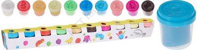 Plastilinas modeliavimui, puodeliuose, 10 spalvų