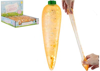Antistresinis žaislas MORKA WIZZ TOYS MALTOSE SQUISHY CARROT WITH GLITTER 15 cm.