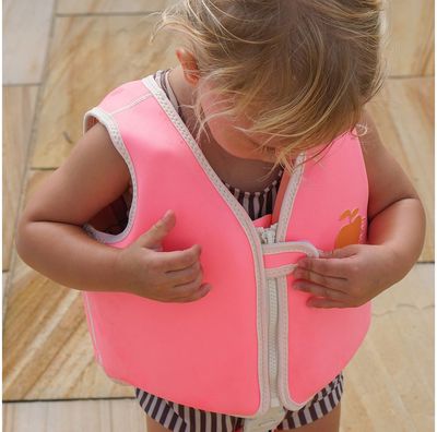 Plaukimo liemenė SUNNYLIFE Poppy the Peach Neon Pink, 2–3 metai, iki 19 kg