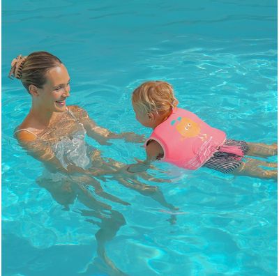 Plaukimo liemenė SUNNYLIFE Poppy the Peach Neon Pink, 2–3 metai, iki 19 kg