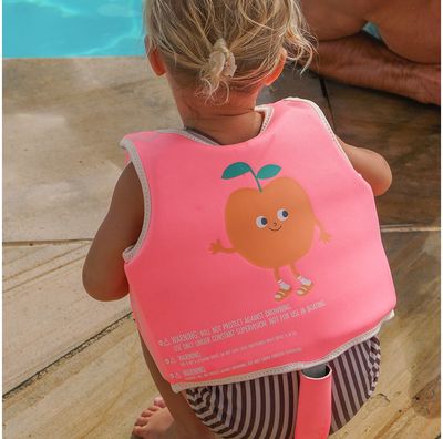 Plaukimo liemenė SUNNYLIFE Poppy the Peach Neon Pink, 2–3 metai, iki 19 kg