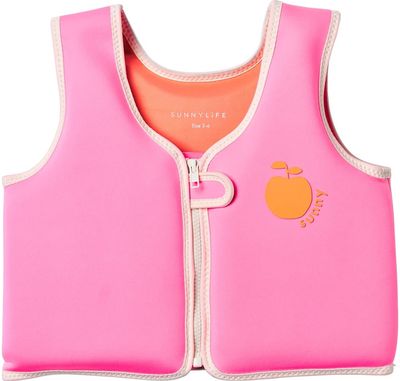 Plaukimo liemenė SUNNYLIFE Poppy the Peach Neon Pink, 4- 6 metai, iki 21 kg.