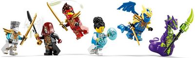 LEGO NINJAGO Nindzių transporto priemonės ir namelio medyje gynyba