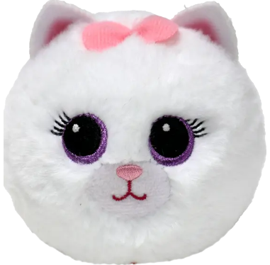 Pliušinis žaislas TY Bouncers balta katytė, 10 cm