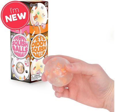 Antistresiniai kamuoliukai SCRUNCHEMS PETS DIDDY SQUISH BALL