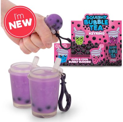 Antistresinis pakabinamas žaislas SCRUNCHEMS BUBBLE TEA KEYCHAIN