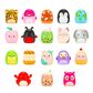 SQUISHMALLOWS CLIP-A-LONGS Herojai-siurprizai, 3 vnt., 2,5 cm