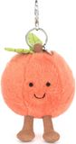 Pliušinis žaislas-pakabutis persikas JELLYCAT Amuseables Peach Bag Charm