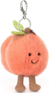 Pliušinis žaislas-pakabutis persikas JELLYCAT Amuseables Peach Bag Charm