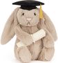 Pliušinis žaislas zuikis JELLYCAT Bashful Bunny Graduation Outfit