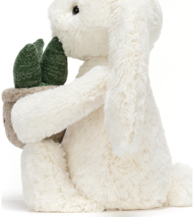 Pliušinis žaislas zuikis JELLYCAT Cream Bunny with Plant