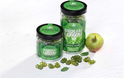 Obuolių skonio guminukai „Broliai lokiai“ stiklainyje, 250g