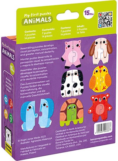 Lavinamoji dėlionė BANANAPANDA My First Puzzles Animals