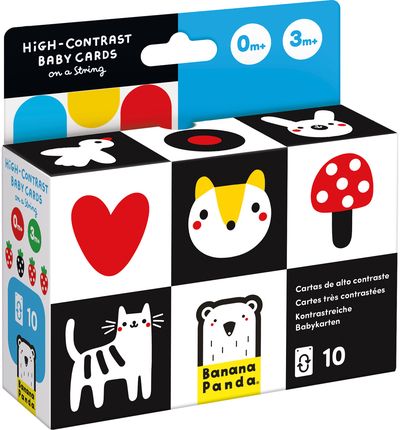 Lavinamosios kortelės kūdikiui BANANABANDA High-Contrast Baby Cards on a String 0-3