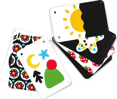 Lavinamosios kortelės kūdikiui BANANABANDA High-Contrast Baby Cards on a String 0-3