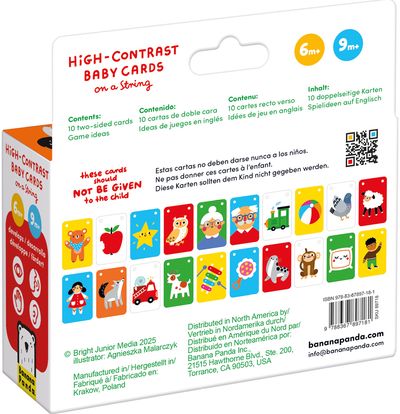 Lavinamosios kortelės kūdikiui BANANABANDA High-Contrast Baby Cards on a String 6-9