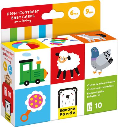Lavinamosios kortelės kūdikiui BANANABANDA High-Contrast Baby Cards on a String 6-9