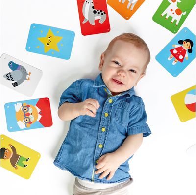 Lavinamosios kortelės kūdikiui BANANABANDA High-Contrast Baby Cards on a String 6-9