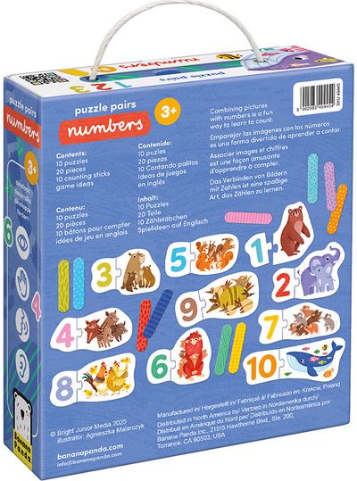 Lavinamoji dėlionė BANANAPANDA Puzzle Pairs Numbers