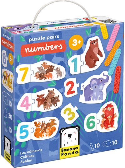 Lavinamoji dėlionė BANANAPANDA Puzzle Pairs Numbers