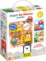 Lavinamoji dėlionė BANANAPANDA Match the Vehicles Puzzles 2+