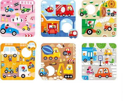 Lavinamoji dėlionė BANANAPANDA Match the Vehicles Puzzles 2+