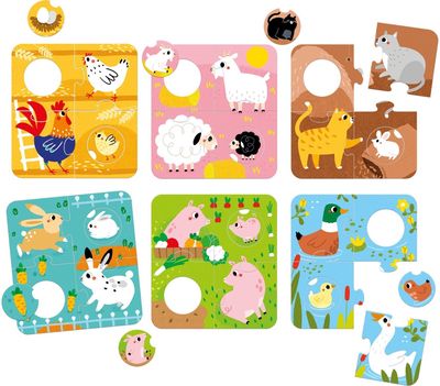 Lavinamoji dėlionė BANANAPANDA Match the Farm Animals Puzzles 2+
