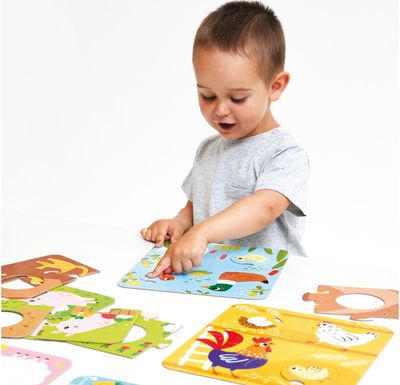 Lavinamoji dėlionė BANANAPANDA Match the Farm Animals Puzzles 2+