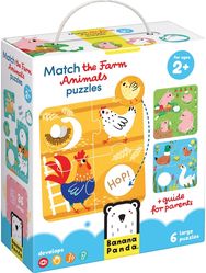 Lavinamoji dėlionė BANANAPANDA Match the Farm Animals Puzzles 2+